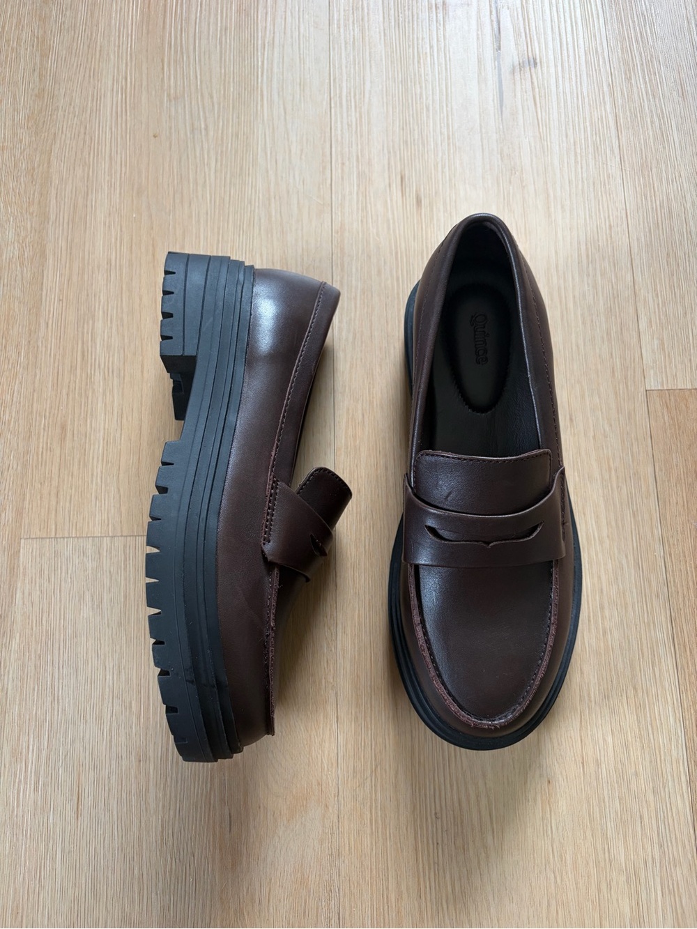 Quince Italian Leather Lug Sole Loafers in Coffee Bean Color